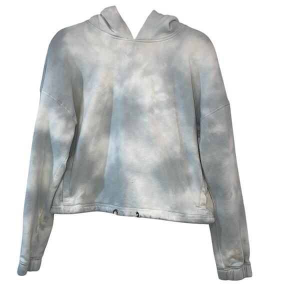Abercrombie & Fitch Tops - Abercrombie Soft A&F Hoodie Medium Blue Tie Dye Cropped Sweatshirt Cozy